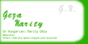 geza marity business card